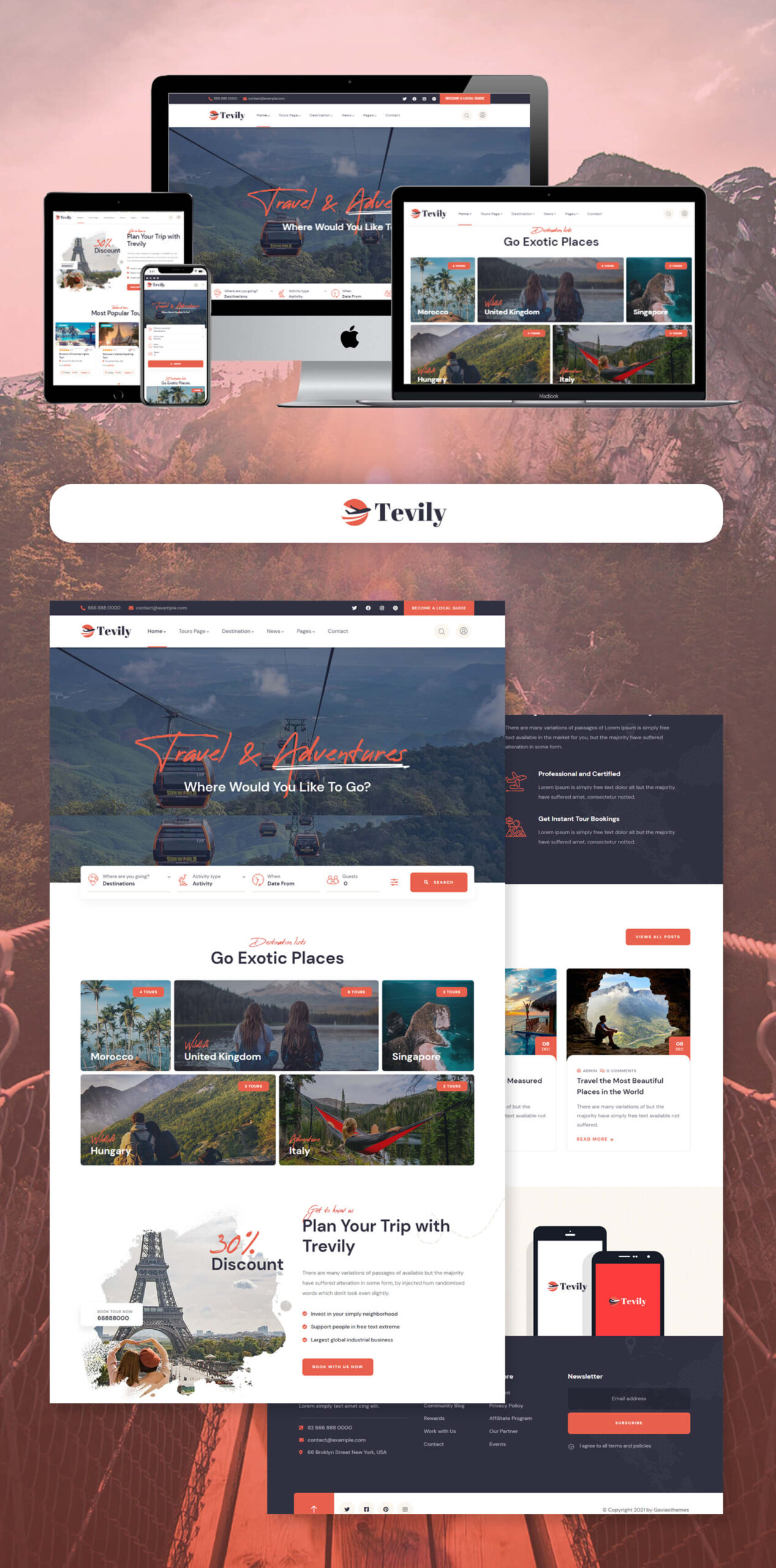 Tevily-travel-website-design-webvizion