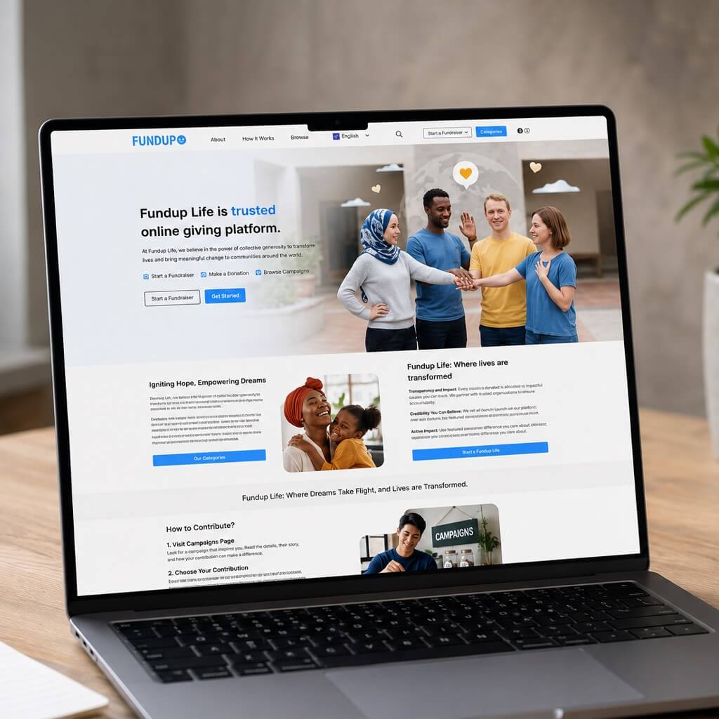 Webvizion Portfolio FundUp Life Website