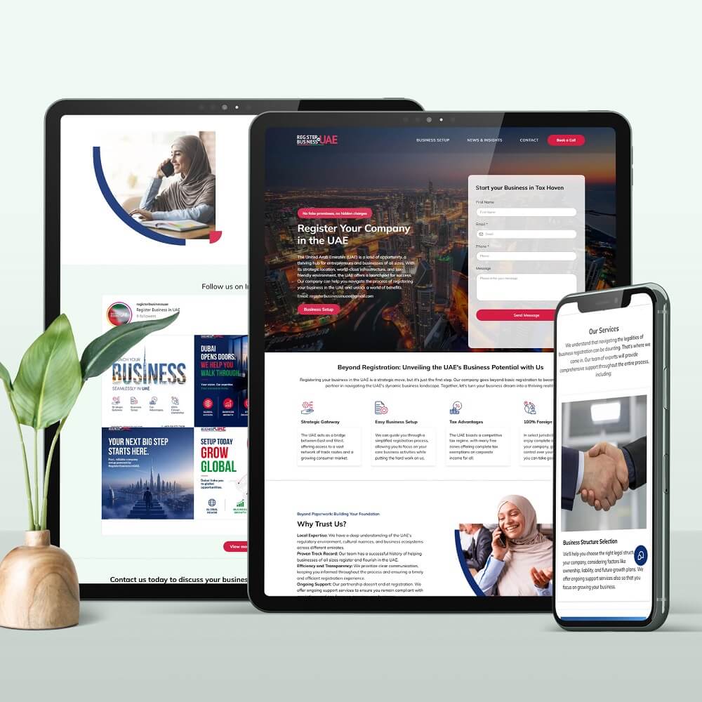 Webvizion Portfolio Register Business Mockup