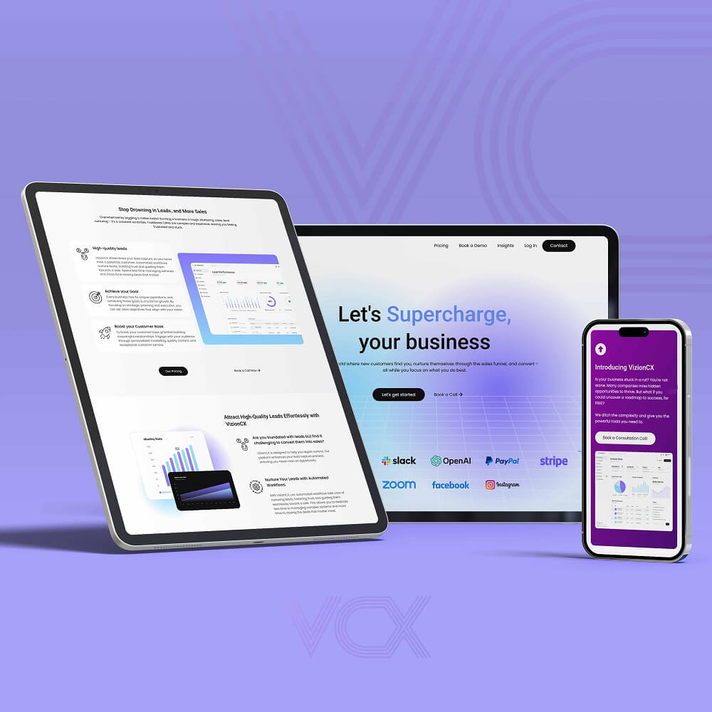 Webvizion Portfolio VCX Website Mockup